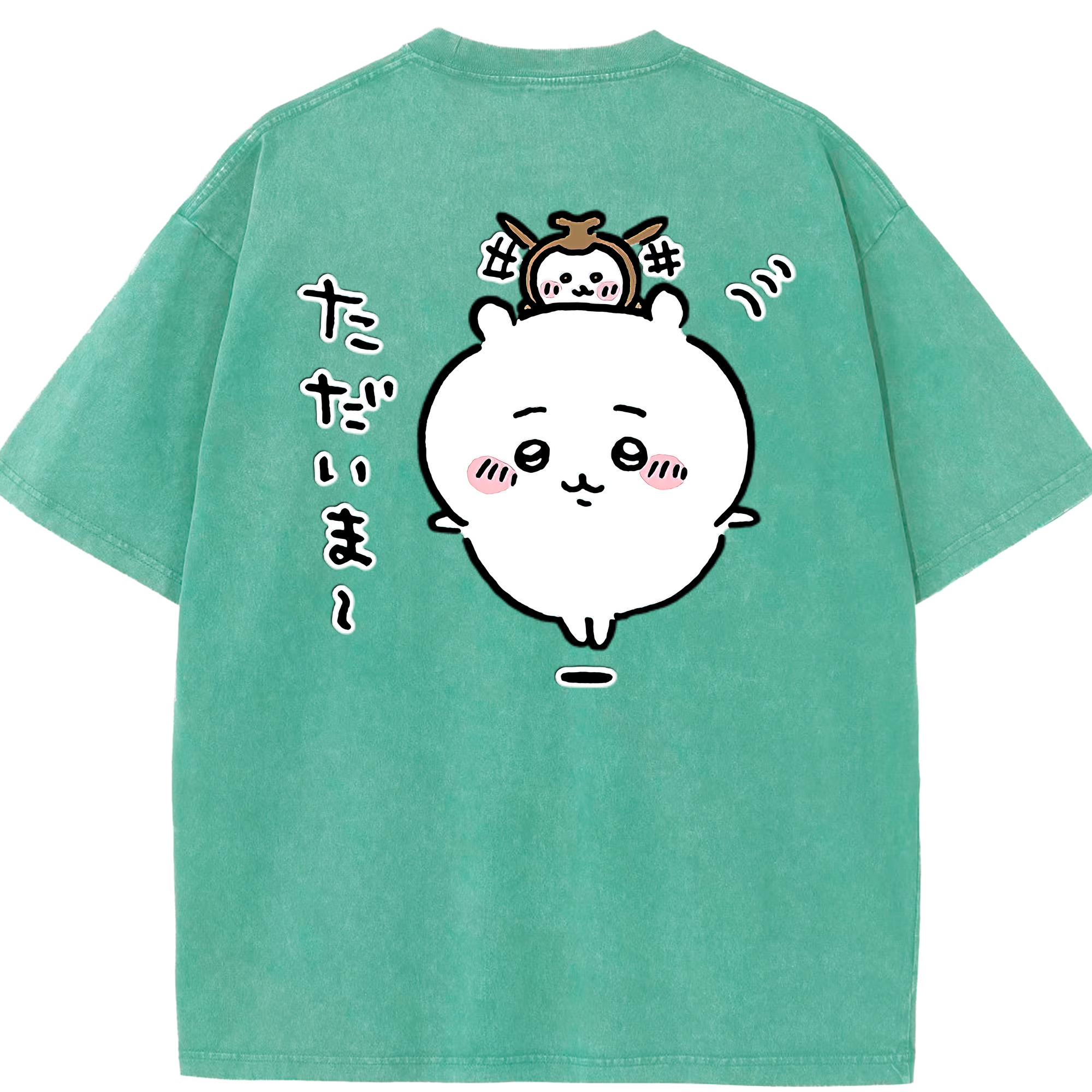 （画像用） ちいかわ ちいかわ Chii-kawa chiikawa 綿100% ヴィンテージ風 半袖Tシャツ（背面プリント）